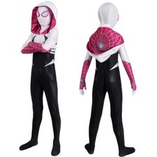 Kids Spider-Man Across The Spider-Verse Costume Gwen Cosplay Jumpsuit Zentai