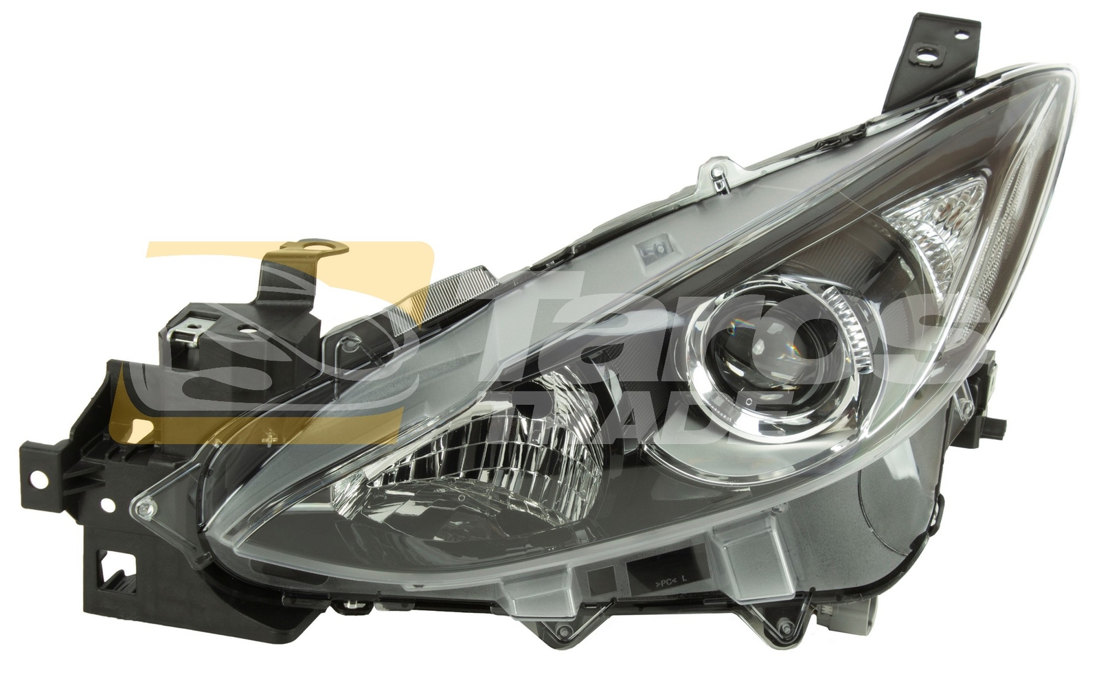 Phare avant gauche pour Mazda 3 2013-2016 optique de remplacement halogène noir