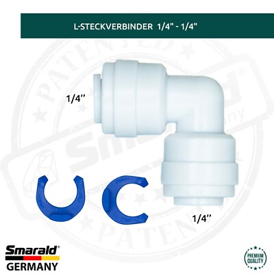 L - Steckverbinder Schlauchverbinder für Umkehrosmose Wasserfilter Quick&Easy