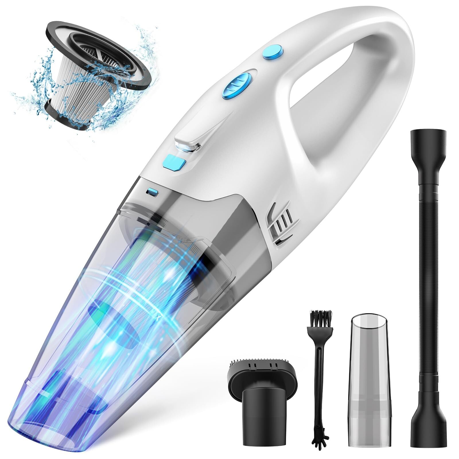 Handheld Cordless Vacuum with Strong Suction, Portable Car Vacuum Cleaner, Compact and Lightweight for Easy Use-image