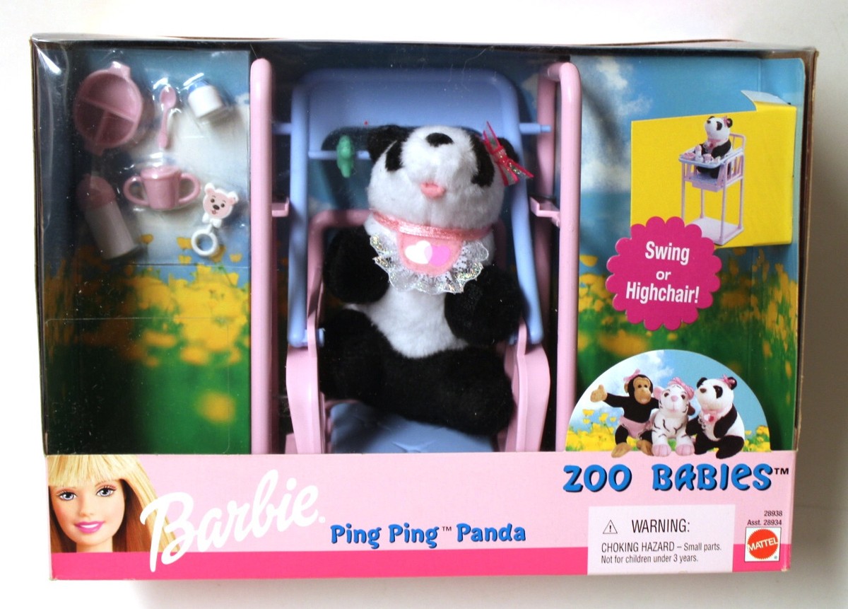 Barbie Pop en Accessoires, Speelset Panda's Verzorgen en Redden met Barbie Dierenartspop, 2 panda's die van kleur veranderen en meer dan 20 onderdelen, HKT77