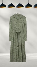 Ex Fat Face Women’s Sarah Ditsy Jersey Shirt Dress in Olive Green (A Bit Defect)