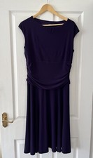 Ladies Women’s Linea Deep Purple Formal Knee Long Special Evening Dress Size 16