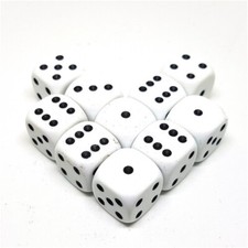 WHITE DICE x 10 Die D6 12mm Tabletop Games Warhammer 40K