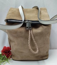 Rag & Bone Loner Nude Brown Suede Leather Trim Drawstring Backpack Purse - $650