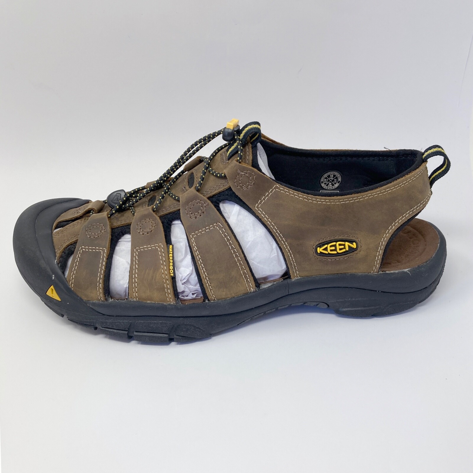 Sandali da trekking KEEN Newport in pelle marrone da uomo taglia 16 1001870