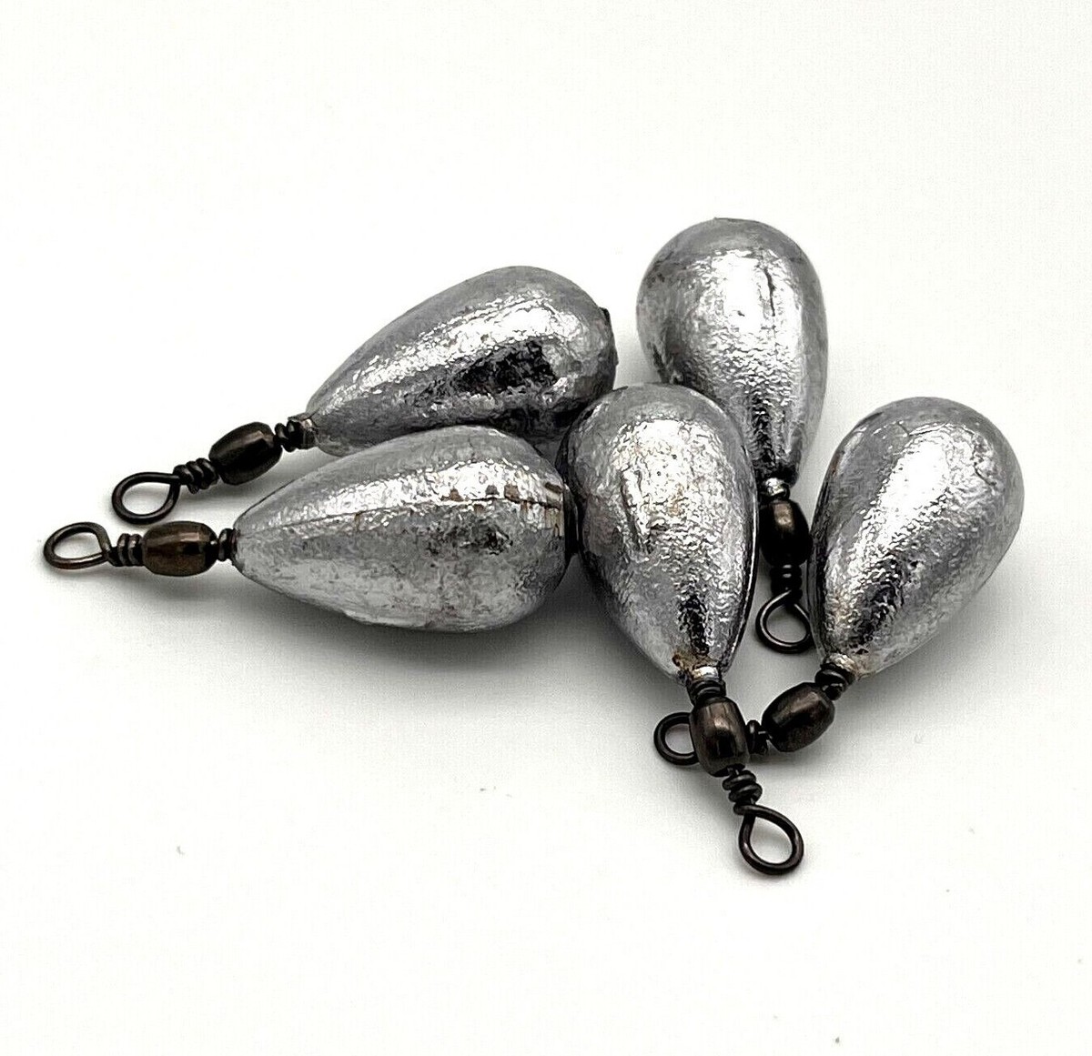 5pcs Teardrop Shaped Lead Fishing Weights 1 oz, 1.5 oz and 2