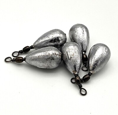 5pcs Teardrop Shaped Lead Fishing Weights oz, oz and oz