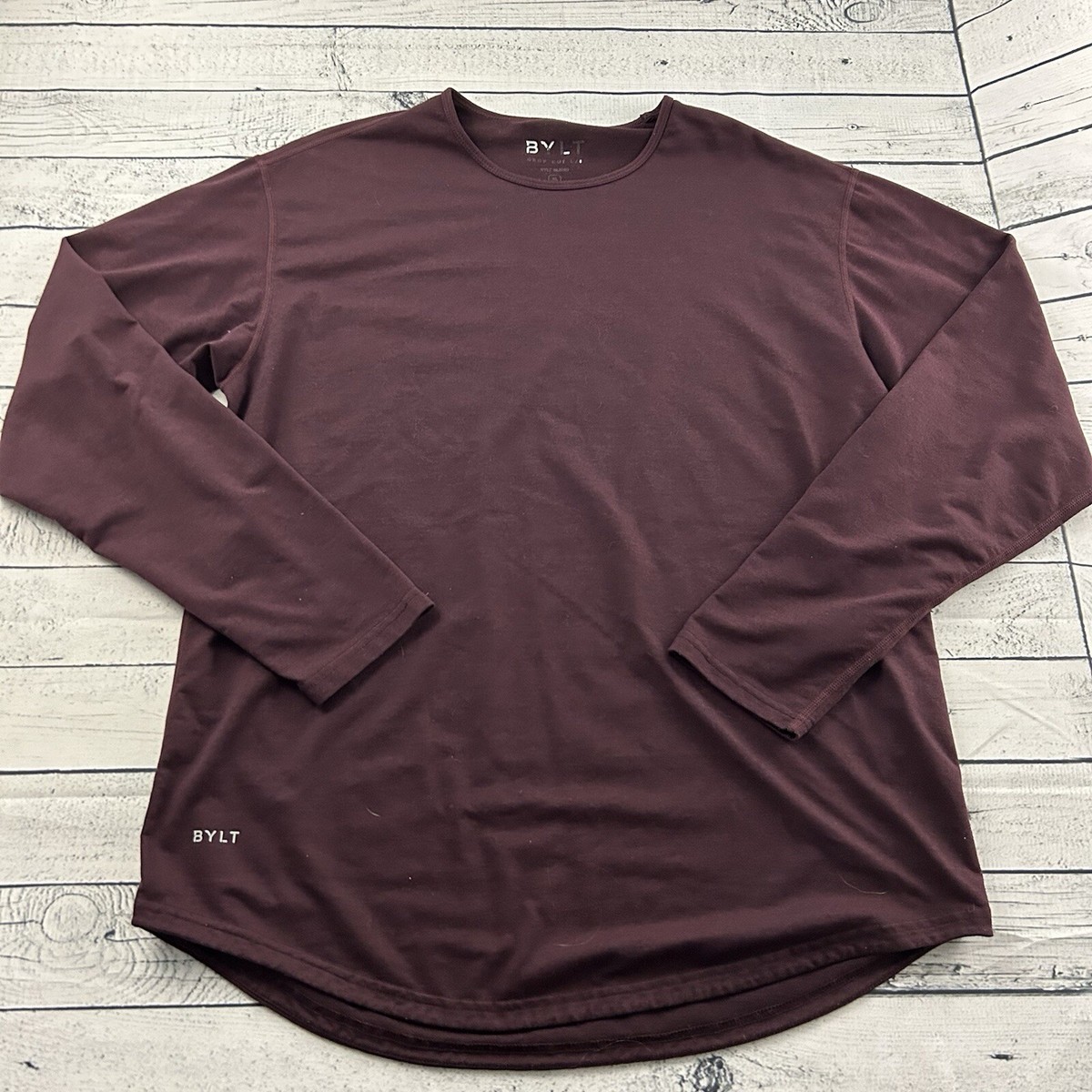 BYLT Men's Drop-Cut Long Sleeve Shirt - Performance Wicking, 4-Way Stretch, Casual Comfort - View #3