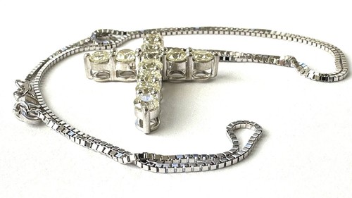 14k Yellow Gold 2.88 Carat H - I, SI Diamond Cross Pendant 16" Necklace by UD - Picture 12 of 16