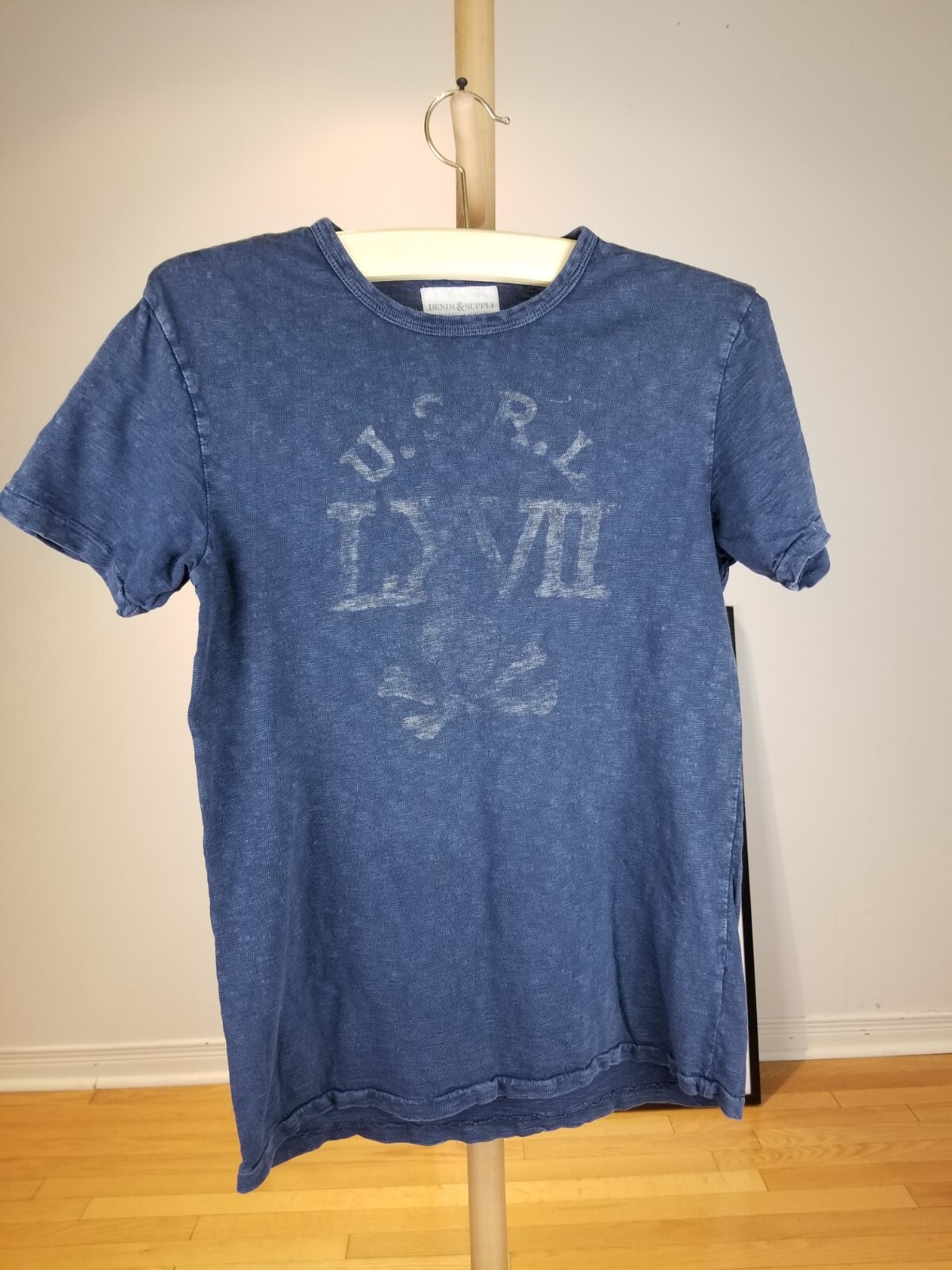VINTAGE RALPH LAUREN DENI M SUPPLY U.S.R.L INDIGO T-SHIRT SZ SMALL