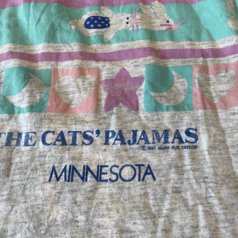 Vintage 1991 The Cats Pajamas Sleep Shirt OSFA Minnesota  - Image 3 of 4