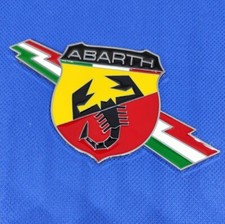 Logo/adhésif/Emblème en métal Pour FIAT et 500 ABARTH éclair 11,5x5,8cm. Neuf.