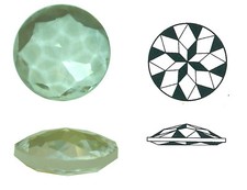 Szklana podwójna romba, 1 szt., krawędzie obszyte, Ø ok. 25 mm, wys. ok. 9 mm