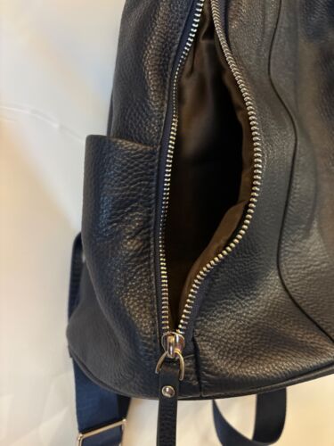 S-ZONE Womens Leather Backpack Rucksack Shoulder Bag School Travel Navy Blue - Picture 3 of 19