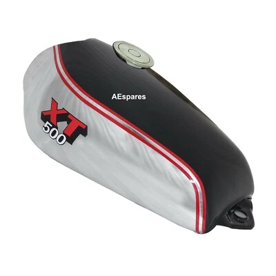 Pour Yamaha XT Tt 500 Noir Peint Aluminium Carburant Essence Réservoir & Cap 1U6 - Photo 1/4