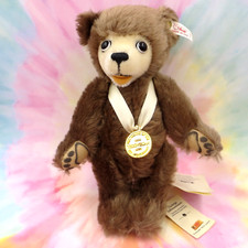 1996 Steiff Bear 10" Brown Mohair 90th Anniv Berryman Roosevelt Teddy 665097 Tag