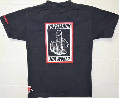 Boss Mack Tha World Finger Flip Off Rap Hip Hop Gangsta T Shirt Medium Black