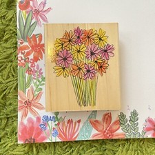Hero Arts Large Daisy Flowers Wood Rubber Stamp. New unused