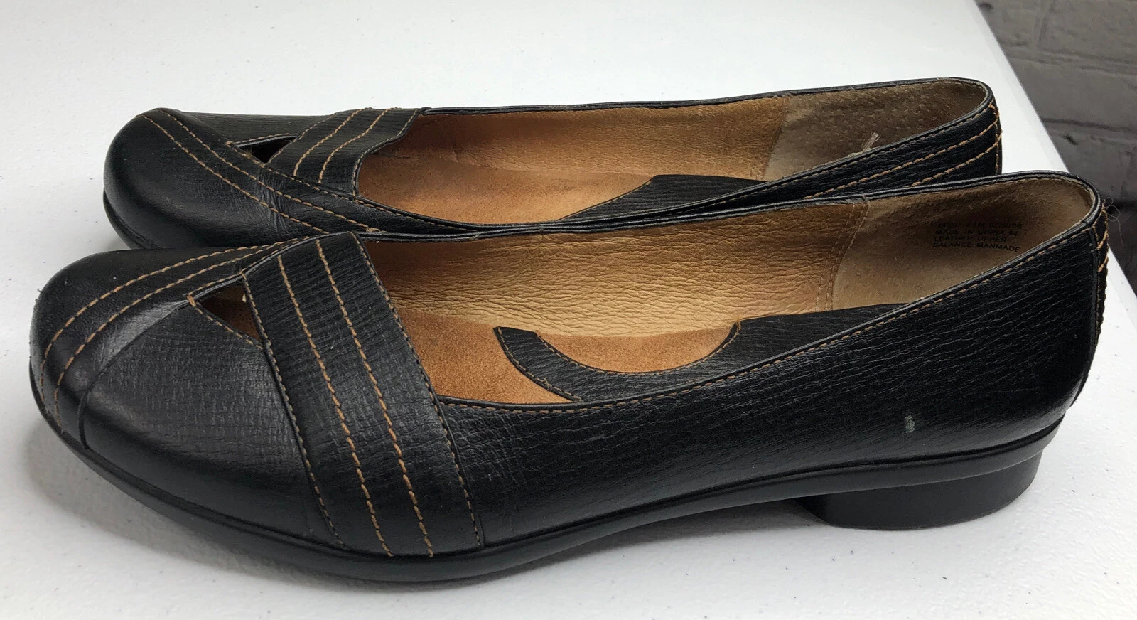Clarks Artisan Ballet Flats Scarpa Donna 8 5M Marrone Pelle Cinturino A Croce 74267 In perfette condizioni!