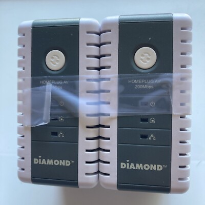 2 Diamond Homeplug 200 AV Mbps Ethernet Over Power  Adapters