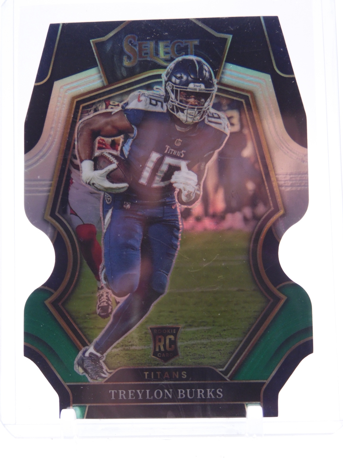 2022 Panini Select #195 Treylon Burks Black and Green Prizm Die Cut