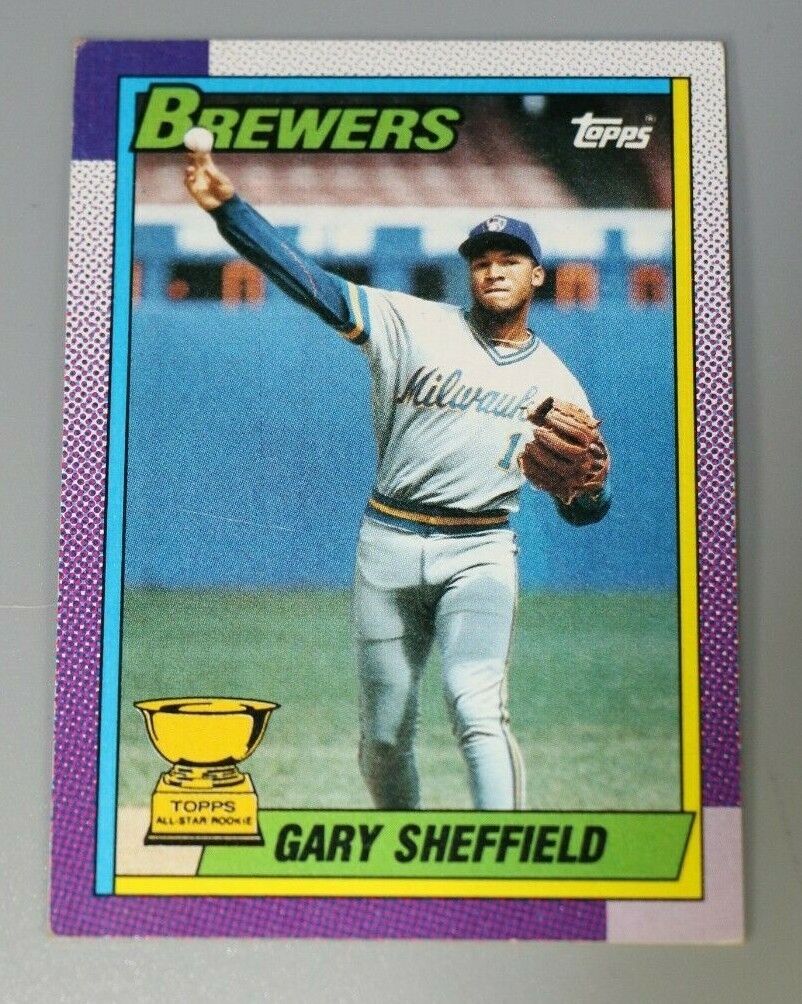 Topps 1990 #718 GARY SHEFFIELD ROOKIE Milwaukee Brewers All Topps 1990 #718 GARY SHEFFIELD ROOKIE Milwaukee Brewers All