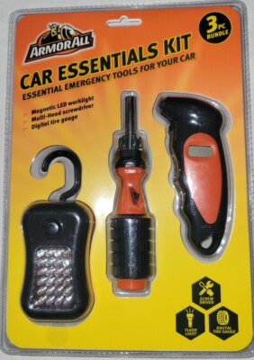 Armor All Car Essentials Kit 3pc Bundle Essential Emergency Tools FREE SHIP