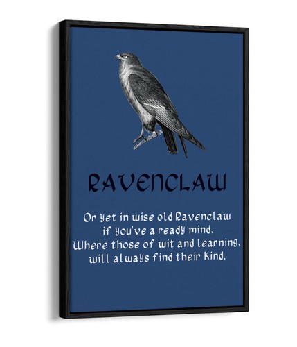 HARRY POTTER RAVENCLAW QUOTE SLOGAN HOGWARTS -FLOAT EFFECT CANVAS WALL ART PRINT - Picture 9 of 12