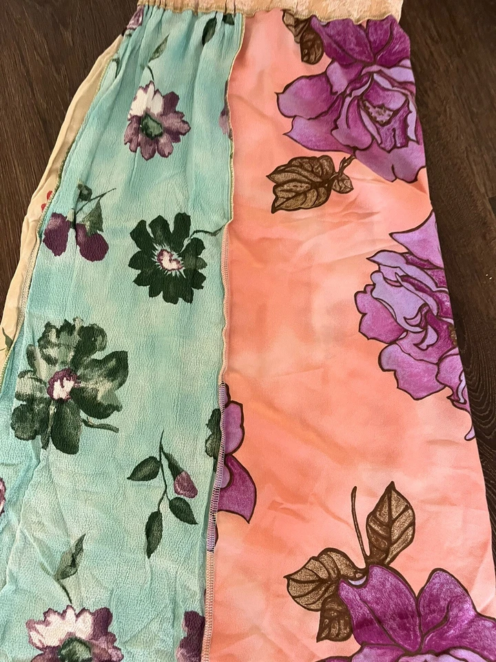 NOTHING MATCH Mujer Talla 1 Falda Larga Sedosa Cintura Elástica Floral Boho Foto 3 de 4