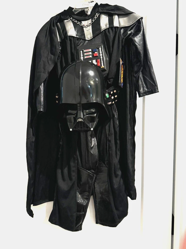 Disney Store  STAR WARS Darth Vader Boys Costume Bodysuit Belt Cape XS 4 New - Image 3 of 4