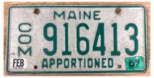 Maine 2007 APPORTIONED SEMI-TRACTOR License Plate 916413!