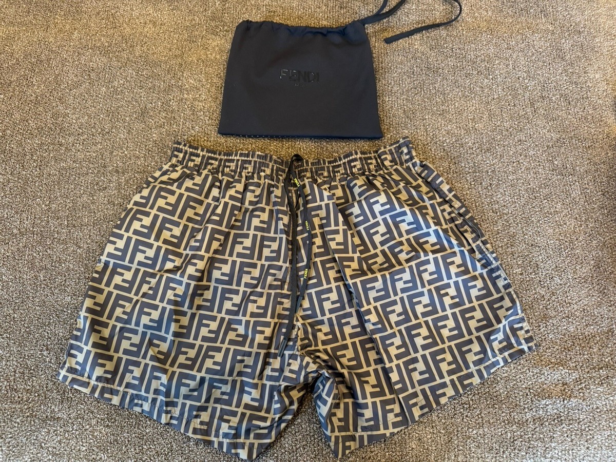 RARE MENS FENDI SWIM SHORTS TRUNKS LOGO SIZE 50 L USA | eBay