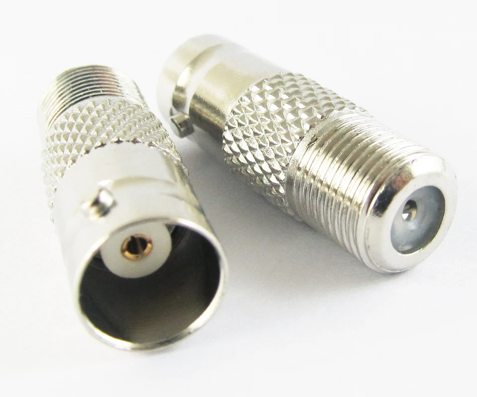 10pcs BNC Female Jack to F type Female Jack Straight TV PAL RF Adapter Connector - Image 2 of 4