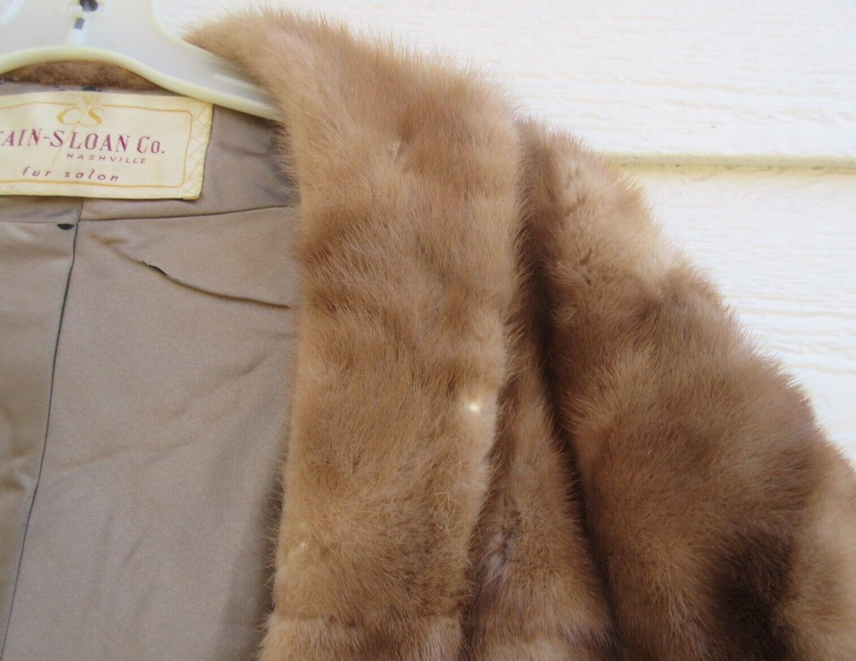 Vintage Cain-Sloan Co. Women's Brown Mink Fur Shawl Stole | eBay