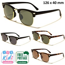Kids / Children's Sunglasses - Boys / Girls 4-12 Years - Retro Half Rimmed Frame