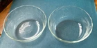 2 Vintage Corning Pyrex Scalloped 3 Ring Glass 464 Custard Cup 2" T 4.5"  J-27