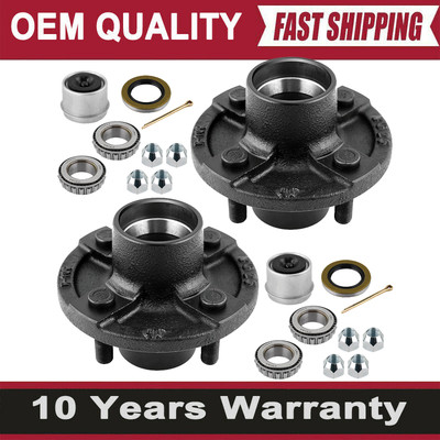 Set of 2 Trailer Axle Kits With 4 on 4'' Bolt Idler Hub for 2000LBS Axle 4LUGS CW