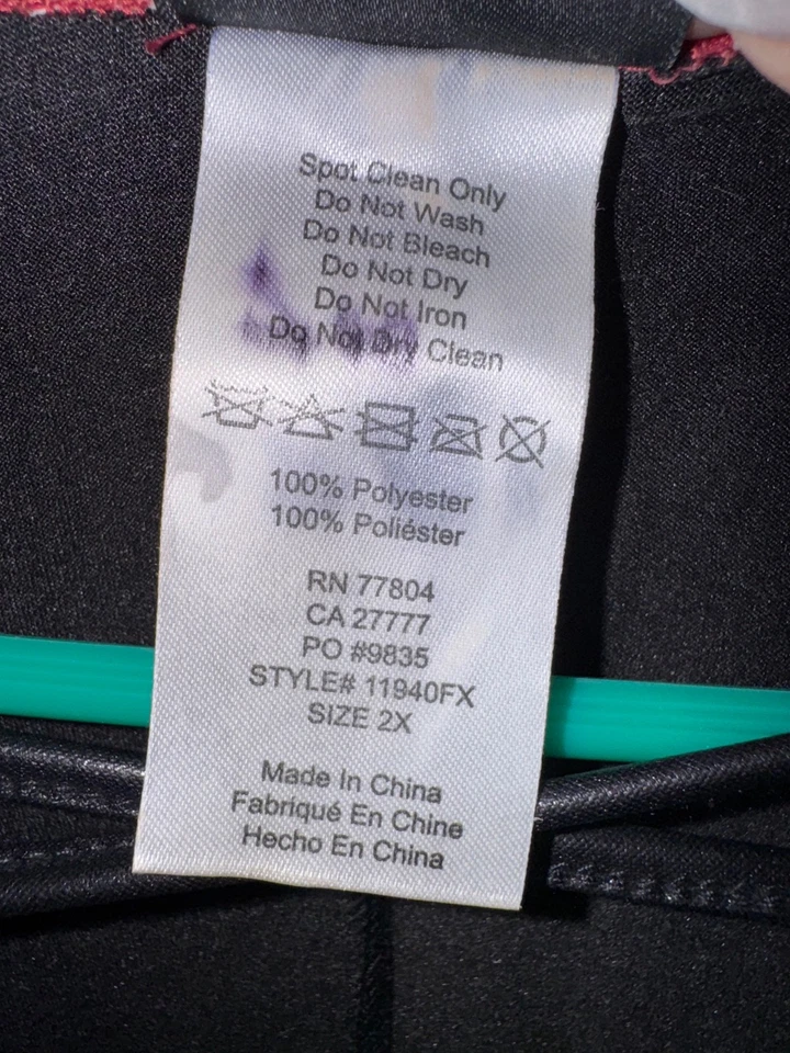 Princesa de las Tinieblas Talla 2X Disfraz de Vampiro Pantalones de Una Pieza, Capa Adjunta Vinilo Foto 4 de 4