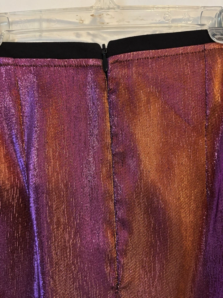 Falda Dries Van Noten 4 Lápices Hasta la Rodilla Metálica Rosa Brillo Vacaciones Foto 4 de 4