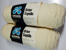 Leewards Orlon Sayelle Worsted Weight Yarn Tawny White 2 Skeins Each 4 Oz