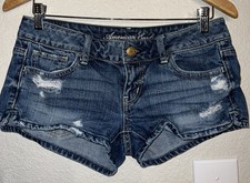 American Eagle Distressed Denim Short Shorts Size 2 30x2