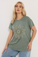 Yours Curve Plus Size Womens Daisy T-Shirt