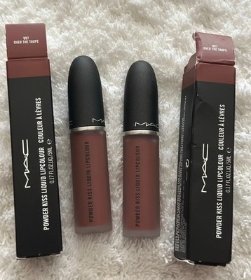 Bundle Of 2 Mac Powder Kiss Liquid Lip Color *997 Over The Taupe*5ml NEW FULL SZ