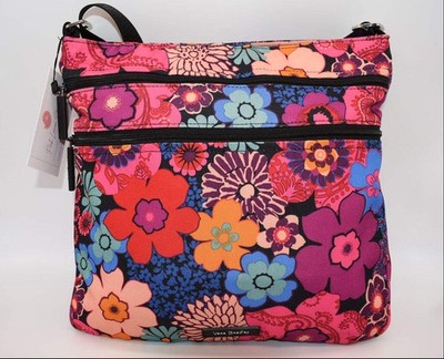 Vera Bradley Lighten Up Triple Zip Crossbody Bag in ''Fiesta'' Pattern