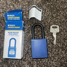 Brady Safety Lockout Padlock Black 38mm Shackle BLUE - New
