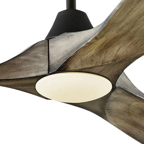 60" Visual Comfort Maverick Aged Pewter LED Damp Rated Fan with Remote - Image 3 of 3