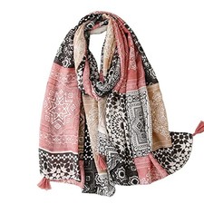 Boho Scarf for Women Lightweight Floral Printed Scarf Fall Winter Color 3