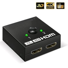 HDMI 2.0 Bi-Directional 4K Switcher Splitter Hub 2 In 1 Out or 1 In 2 Out Cable