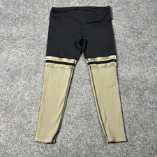 Alo Yoga Leggings Womens Large Black Olive Colorblock High Rise Activewear Gym